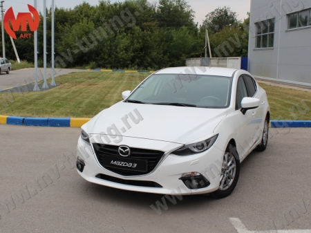 АБС-пластик Реснички на фары Mazda 3 2013- (для моделей с адаптивными фарами)